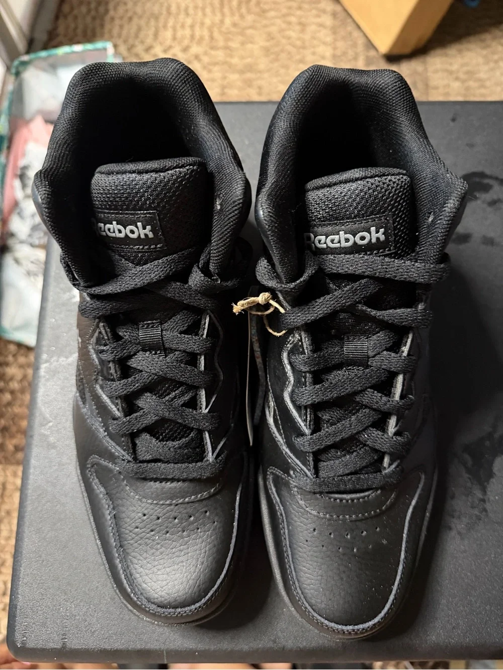 Reebok Black Leather high-Top Sneakers